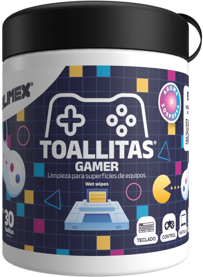 TOALLITAS GAMER CONT. NETO 30 Toallitas 20x20cm Limpieza Impecable - La Higiene que los Gamers Exigen TOALLITAS GAMER CONT. NETO 30 Toallitas 20x20cm Limpieza Impecable - La Higiene que los Gamers Exigen